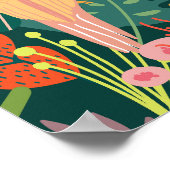 Farbenfroher Gründschungel l Wasserfarbene Wildtie Poster (Ecke)