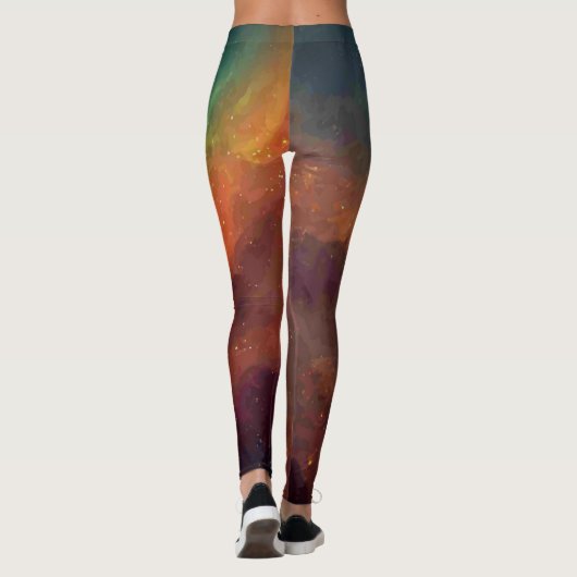 Farbenfroher Grunge Maleffekt Leggings (Rückseite)