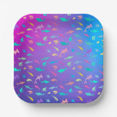 Farbenfroher Hai unter dem Party der Meeresschule Pappteller (Vorderseite)