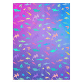 Farbenfroher Hai unter dem Party der Meeresschule Tischdecke (Vorderseite)