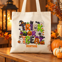 Farbenfroher Halloween-Trick-or-Treat-Name