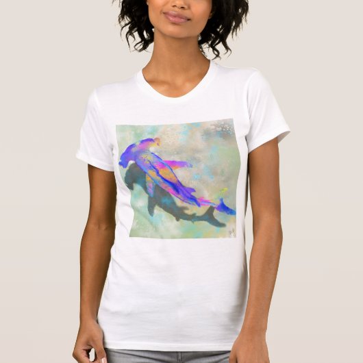 Farbenfroher Hammerhead-Hai-T - Shirt Zeichnend (Vorderseite)