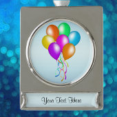 Farbenfroher Hauch von Balloons Banner-Ornament Silber