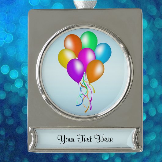 Farbenfroher Hauch von Balloons Banner-Ornament Silber