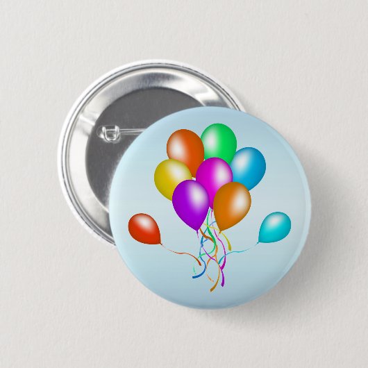 Farbenfroher Hauch von Balloons Button (Vorne & Hinten)