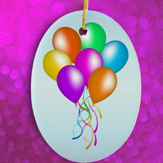 Farbenfroher Hauch von Balloons Keramik Ornament