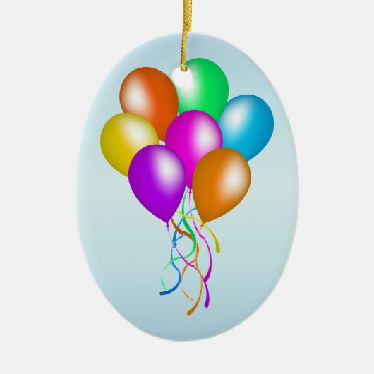 Farbenfroher Hauch von Balloons Keramik Ornament (Vorne)
