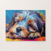 Farbenfroher Havanese schlafend Puzzle (Horizontal)