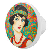 Farbenfroher Helles Flapper   Keramikknauf (Rechts)