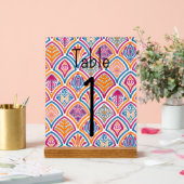 farbenfroher, hellrosa, gelber Hochzeitstisch Acrylschild (Hochzeit)