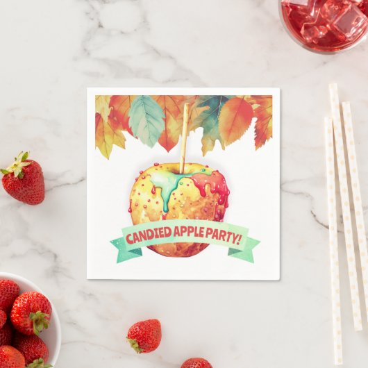 Farbenfroher Herbst Herbst Canded Apple Party Serviette (Beispiel)