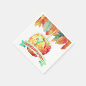 Farbenfroher Herbst Herbst Canded Apple Party Serviette (Ecke)