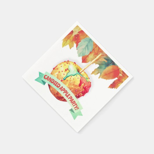 Farbenfroher Herbst Herbst Canded Apple Party Serviette (Ecke)