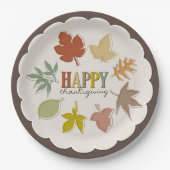 Farbenfroher Herbst / Herbstlaub glücklich Thanksg Pappteller (Vorderseite)