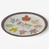 Farbenfroher Herbst / Herbstlaub glücklich Thanksg Pappteller (Schrägansicht)