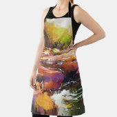 Farbenfroher Herbstfluss, Landschaftsmalerei. Schürze (InSitu)