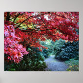 Farbenfroher Herbstgarten Spaziergang Poster (Vorne)