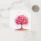 Farbenfroher Herz-Gestell Mitteilungskarte (Vorderseite/Rückseite Beispiel)