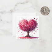 Farbenfroher Herz-Gestell Mitteilungskarte (Vorderseite/Rückseite Beispiel)