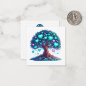 Farbenfroher Herz-Gestell Mitteilungskarte (Vorderseite/Rückseite Beispiel)