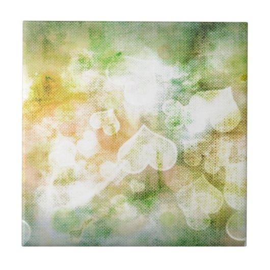 Farbenfroher Herz Hintergrund Fliese (Vorderseite)