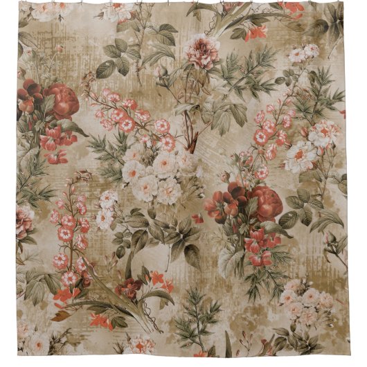 farbenfroher Hintergrund der Blume. Aquarell Illus Duschvorhang (Vorderseite)