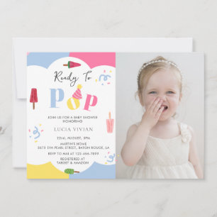 Farbenfroher Hintergrund Popsicle Foto Kinderdusch Einladung