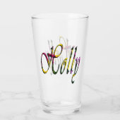 Farbenfroher Holly-Name,  Glas (Rückseite)