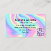 farbenfroher Holograf qr Code-Make-up-Künstler Visitenkarte (Rückseite)