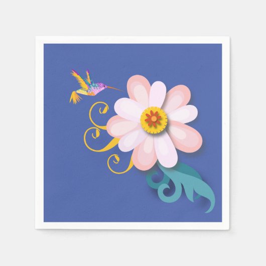 Farbenfroher Humming Bird Serviette (Vorderseite)