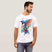 Farbenfroher Hummingbird im Flug mit Inspiration T-Shirt (Vorne ganz)