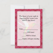 Farbenfroher Hummingvogel mit Vivid Pink Kariert RSVP Karte (Rückseite)