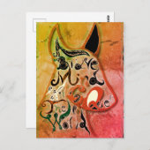 Farbenfroher Hund: Ein tapferer Geist wird die Wel Postkarte (Vorne/Hinten)