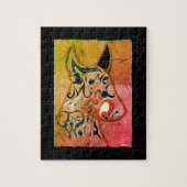 Farbenfroher Hund: Ein tapferer Geist wird die Wel Puzzle (Vertikal)