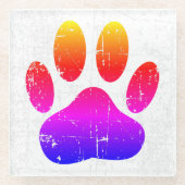 Farbenfroher Hundepapierdruck Glasuntersetzer (Vorderseite)