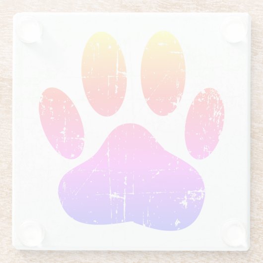 Farbenfroher Hundepapierdruck Glasuntersetzer (Rückseite)