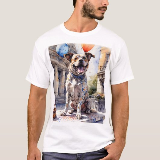 Farbenfroher Hundshund T-Shirt (Vorderseite)