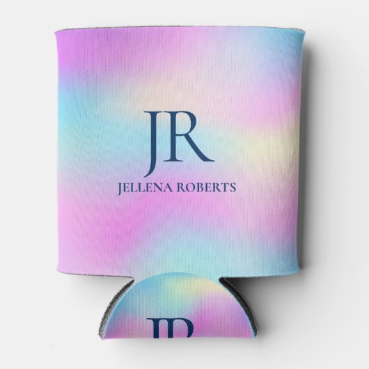 Farbenfroher irideszierender holografischer Hinter Dosenkühler (Vorderseite)