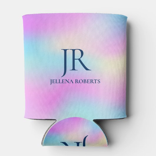 Farbenfroher irideszierender holografischer Hinter Dosenkühler (Rückseite)