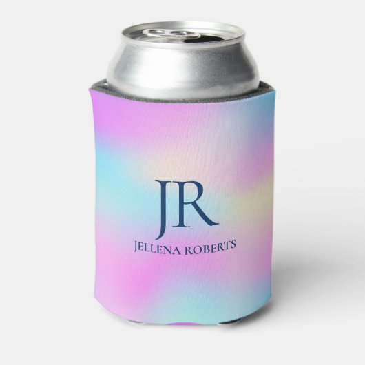 Farbenfroher irideszierender holografischer Hinter Dosenkühler (Kanne Rückseite)