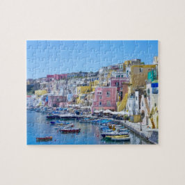 Farbenfroher italienischer Fischereihafen Puzzle