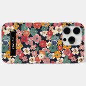 Farbenfroher japanischer Blumenprint mit Monogramm Case-Mate iPhone Hülle (Rückseite (Horizontal))