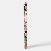 Farbenfroher japanischer Blumenprint mit Monogramm Case-Mate iPhone Hülle (Rückseite / Links)