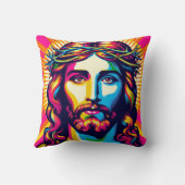 Farbenfroher Jesus Kissen! Kissen (Rückseite)