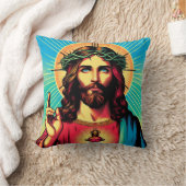 Farbenfroher Jesus Kissen! Kissen (Decke)