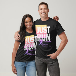 Farbenfroher Just Run Marathonläufer Rennstrecke D T-Shirt