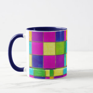 Farbenfroher Kaffee oder Tee aus Hartglas Tasse