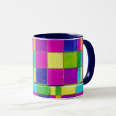 Farbenfroher Kaffee oder Tee aus Hartglas Tasse (VorderseiteRechts)