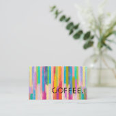 Farbenfroher Kaffee Visitenkarte (Stehend Vorderseite)