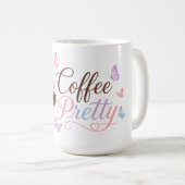 Farbenfroher Kaffeebecher mit dem Coffee Pretty-Lo Kaffeetasse (VorderseiteRechts)